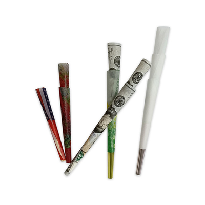 กระดาษข้าวกล้อง Pre Roll Cone การเผาไหม้ช้า 84mm 98mm ROHS Approved
