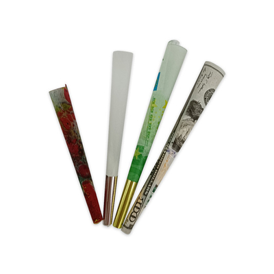 กระดาษข้าวกล้อง Pre Roll Cone การเผาไหม้ช้า 84mm 98mm ROHS Approved