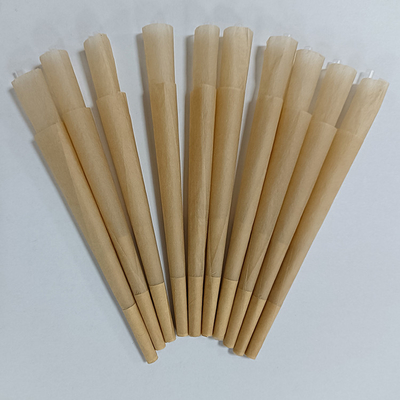 โลโก้ส่วนตัวพิมพ์ Hemp Pre Roll Cone สีน้ำตาลขาว 30mm Filter